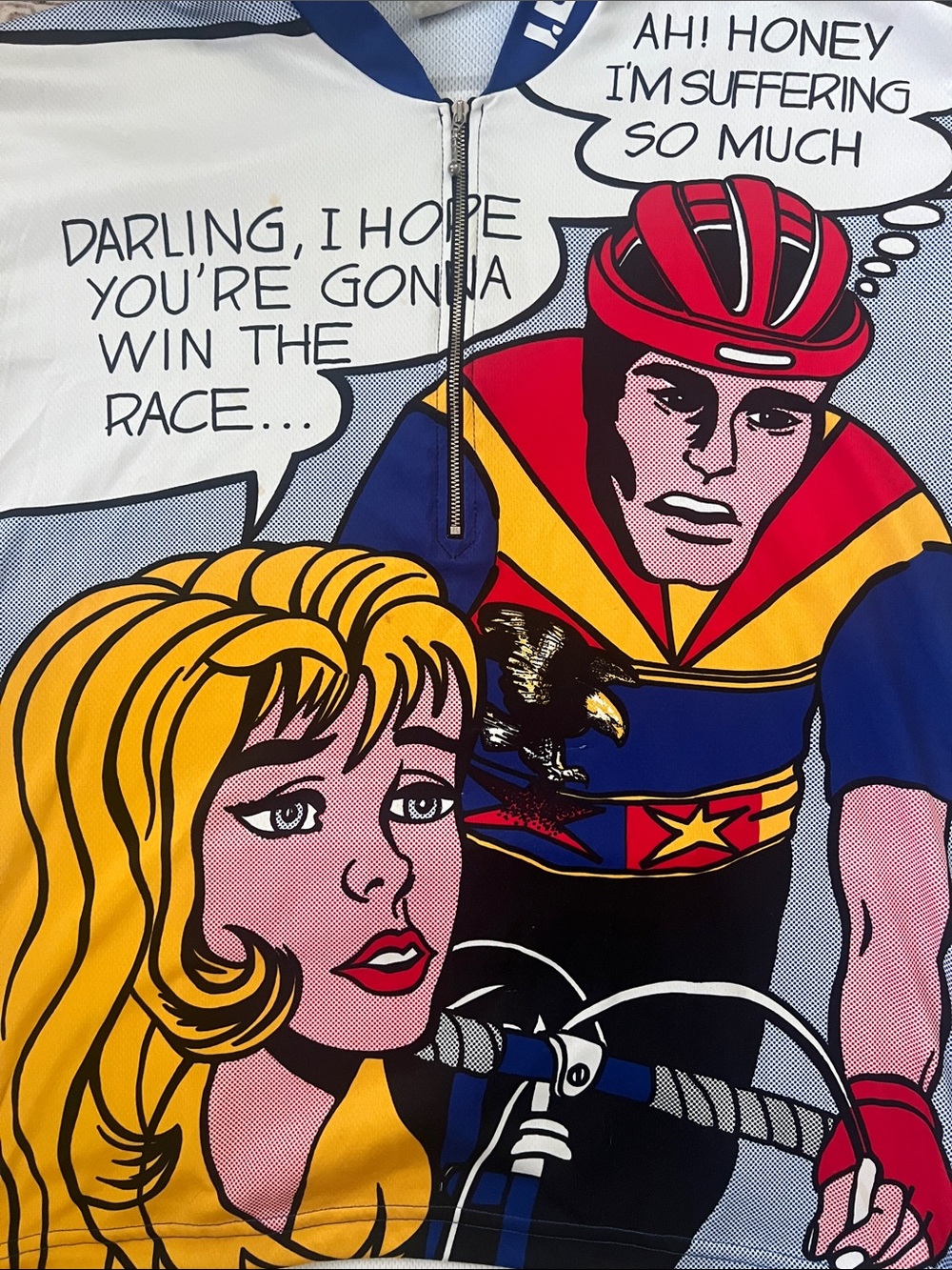 Vintage Louis Garneau pop art comic book cycling jersey Size XL (READ) - Picture 3 of 6